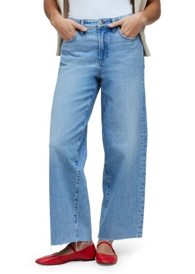 Madewell The Perfect Raw Hem Wide Leg Crop Jeans