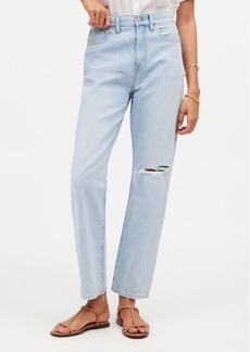 Madewell The Perfect Summer '90s Ripped High Waist Crop Straight Leg Jeans