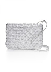 Madewell The Puff Crossbody Bag in Woven Metallic Leather