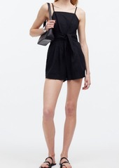 Madewell Tie Waist Linen Blend Romper