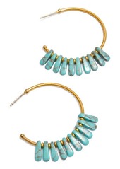Madewell Turquoise Beaded Hoop Earrings