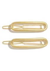 Madewell Two-Pack Mini Hair Clips in Vintage Gold at Nordstrom