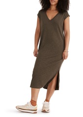 Madewell V-Neck Muscle Tank Dress in Heather Dried Olive at Nordstrom