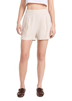 Madewell Women's Flat Front Linen Shorts  Off White M
