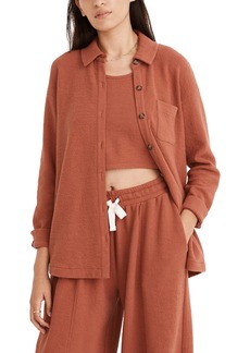 Madewell Women's Textural Knit Shirt Jacket in Weathered Brick at Nordstrom