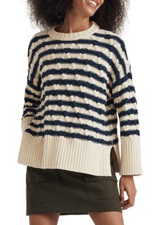 Madewell Yasmin Stripe Lattice Stitch Sweater