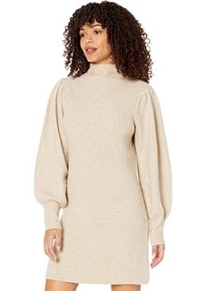 Madewell Mock Neck Puff Sleeve Mini Sweaterdress