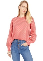 Madewell Puff-Sleeve Mockneck Top in Floral Jacquard