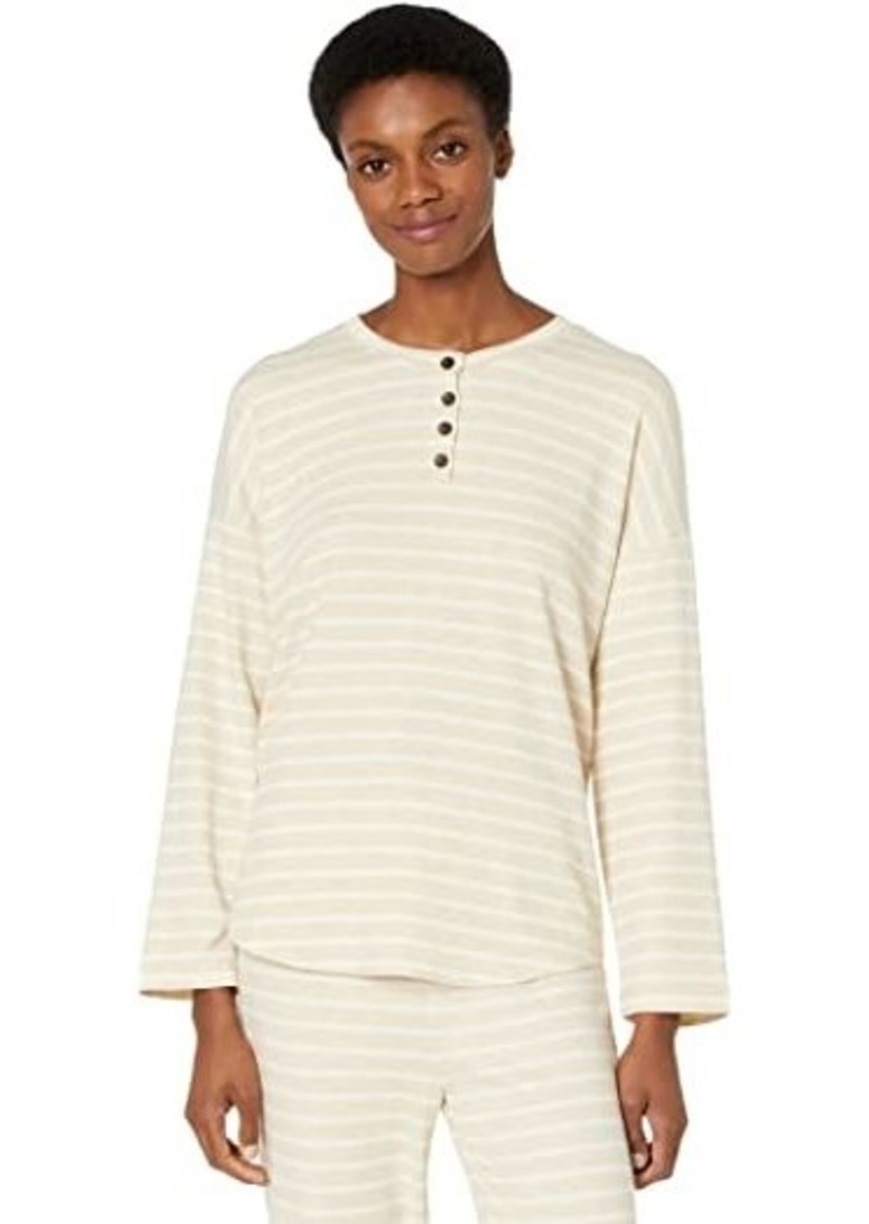 Madewell MWL Breeze Henley Shirttail Tee In Stripe