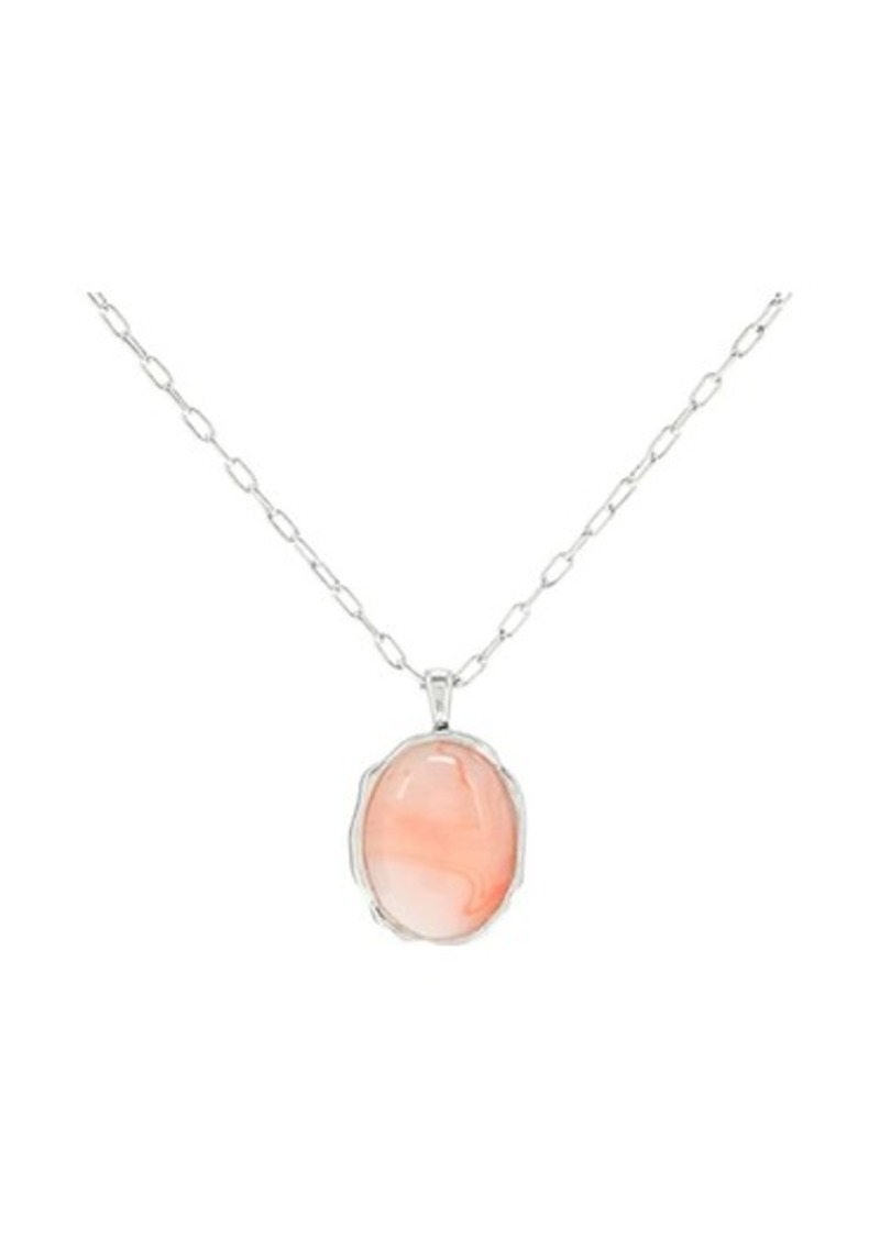 Madewell Coral Stone Pendant Necklace