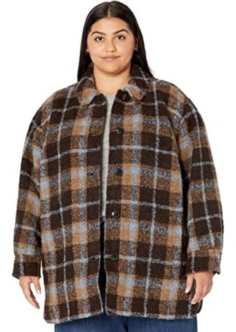 Madewell Plus Belrose Shirt-Jacket in Cassel Plaid