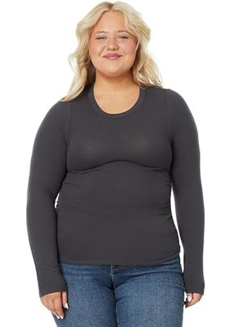 Madewell Plus Brushed Jersey Ruched Long-Sleeve Tee