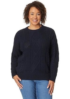 Madewell Plus Rey Cotton Cable Crew Pullover