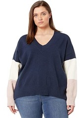 Madewell Plus Size Color-Block V-Neck Pullover