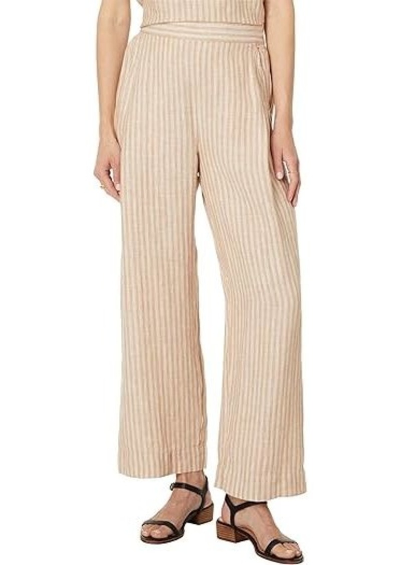 Madewell Pull-On Straight Crop Pants in Cotton-Linen Blend