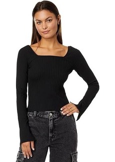 Madewell Ribbed Square-Neck Long-Sleeve Tee