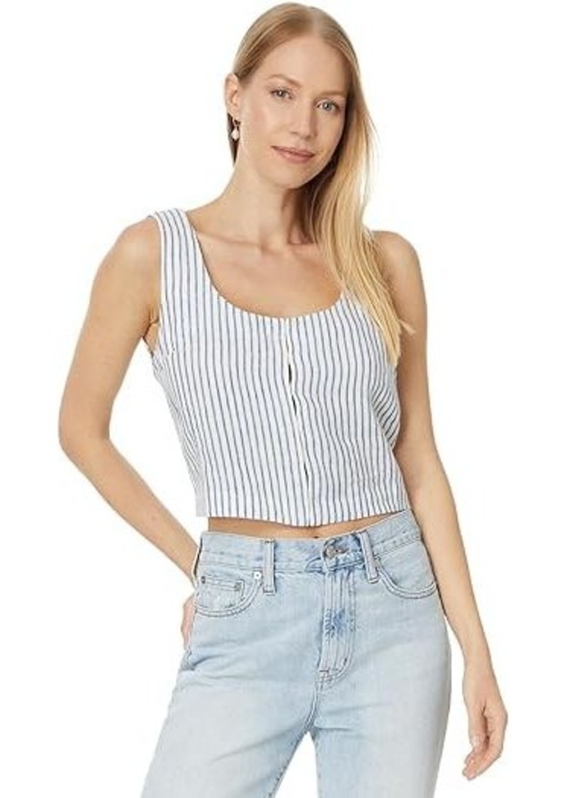 Madewell Scoopneck Crop Tank in 100% Linen