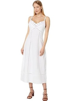 Madewell Sweetheart Midi Dress in Linen-Cotton Blend