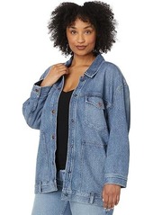 Madewell The Plus Oversized Trucker Jean Jacket in Sentell Wash: Snap-Front Edition