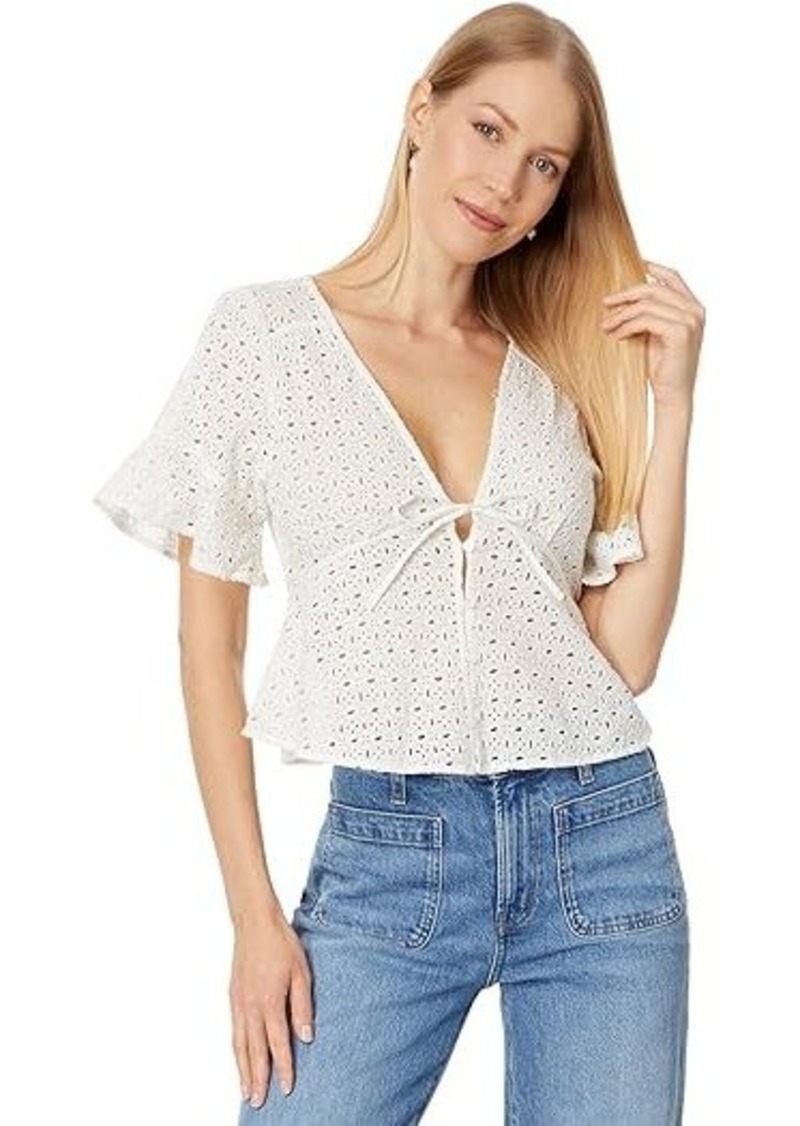 Madewell Tie-Front Top in Eyelet