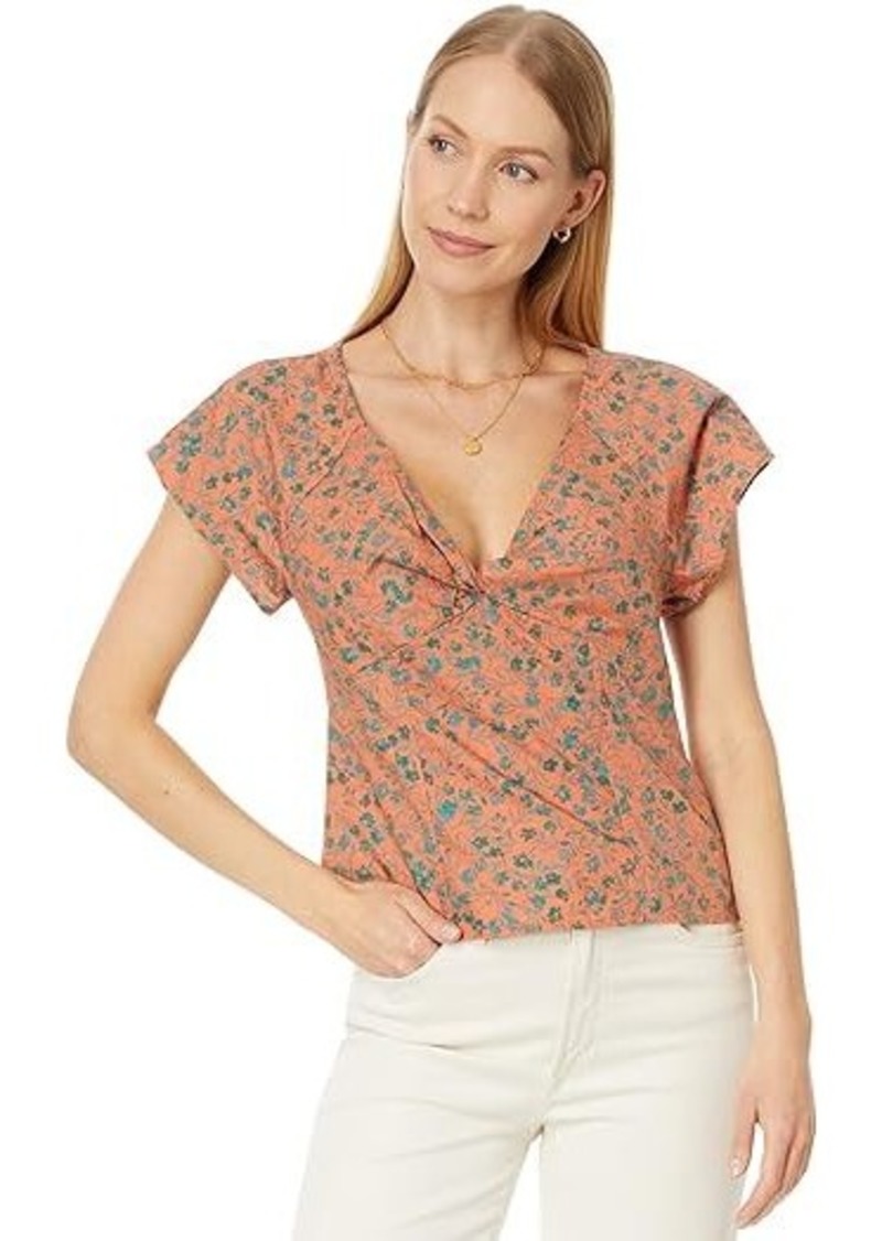 Madewell Twist-Front Seamed Top in Poplin