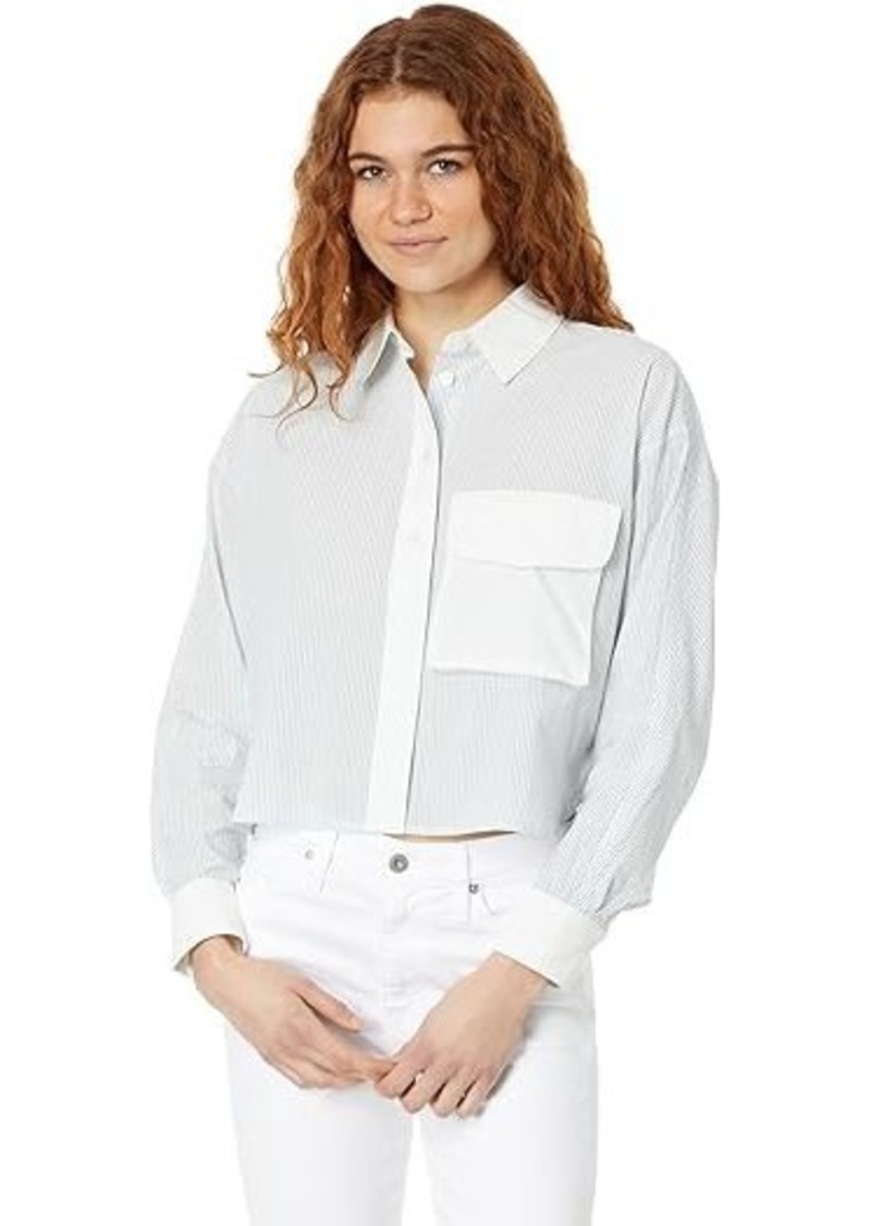 Madewell Flap-Pocket Crop Button-Up Shirt in Poplin