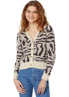 Madewell V-Neck Cardigan in Abstract Animal