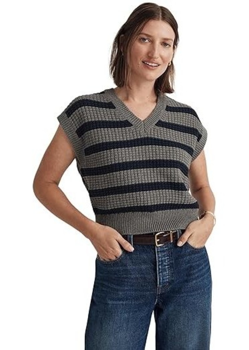 Madewell Waffle-Knit Sweater Vest in Stripe