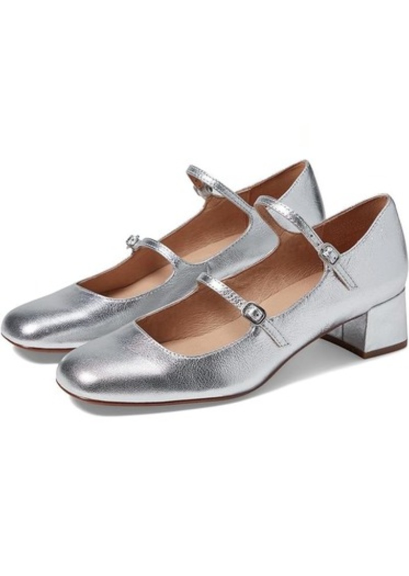 Madewell The Nettie Heeled Mary Jane in Metallic Leather