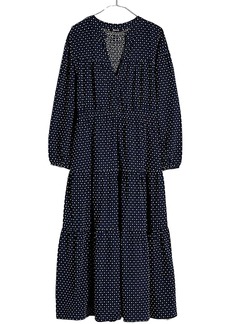Madewell Womens Cotton Embroidered Midi Dress