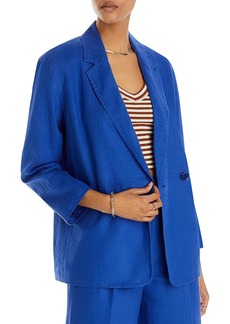 Madewell Womens Linen Office Double-Breasted Blazer