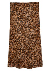 Women's Madewell Brushed Leopard Drawstring Midi Slip Skirt