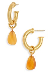 Madewell Carnelian Charm Chunky Small Hoop Earrings in Amber at Nordstrom