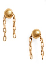 Madewell Chain Drop Stud Earrings in Vintage Gold at Nordstrom