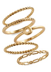 Madewell Circlet Set of Five Stacking Rings in Vintage Gold at Nordstrom
