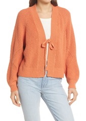 Madewell Eastdale Tie Front Cardigan Sweater in Pale Sunset at Nordstrom