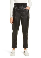 Madewell Faux Leather Pull-On Paperbag Pants in True Black at Nordstrom