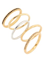 Madewell Filament Set of 5 Stacking Rings in Gold at Nordstrom