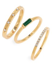 Madewell Malachite Baguette Stacking Ring Set