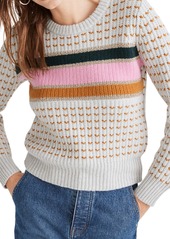 Madewell Metallic Stripe Sweater in Heather Blizzard at Nordstrom