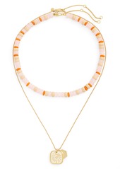 Madewell Sunbask Set of 2 Necklaces in Muted Blush Multi at Nordstrom