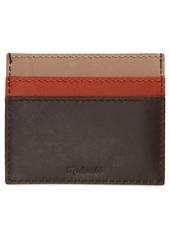 Madewell The Leather Card Case: Gingham Edition in Burnished Stone Multi at Nordstrom