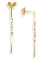 Madewell Threader Heart Earrings in Vintage Gold at Nordstrom