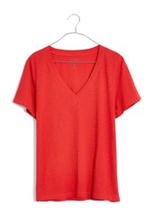 Madewell Whisper Cotton V-Neck T-Shirt in Siberian Red at Nordstrom