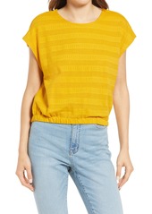 Madewell Women's Short Sleeve Pointelle Knit Crop Top in Tungsten Glow at Nordstrom