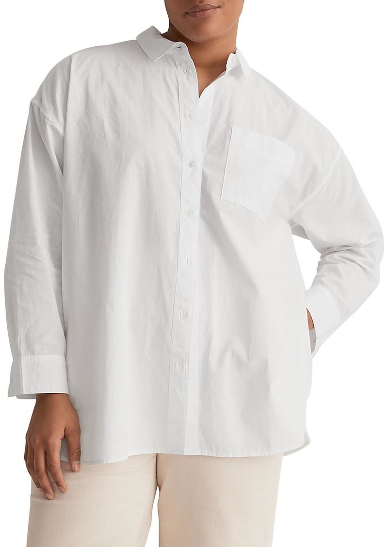 Madewell Womens Oversized Poplin Button-Down Top