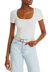 Madewell Womens Textured Square Neck Pullover Top