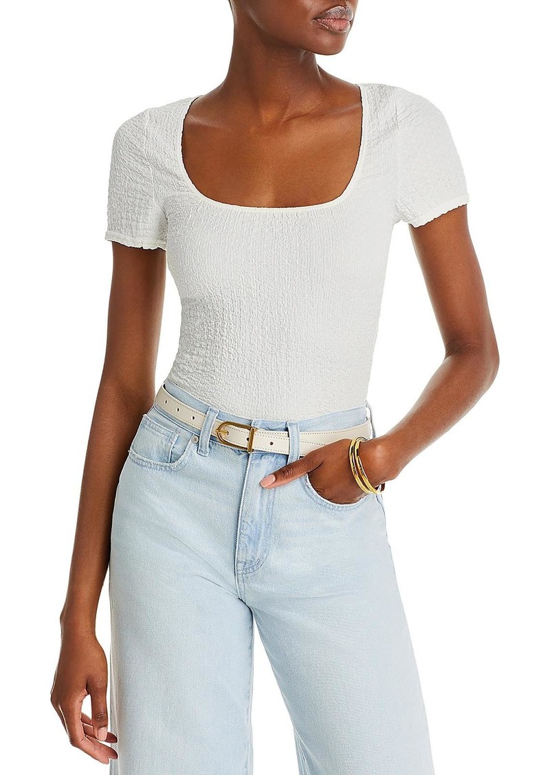 Madewell Womens Textured Square Neck Pullover Top