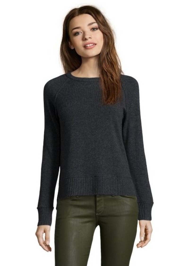 Magaschoni Magaschoni charcoal grey cashmere knit hi-low raglan sleeve ...