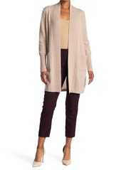 Magaschoni Ribbed Open Front Cashmere Long Cardigan